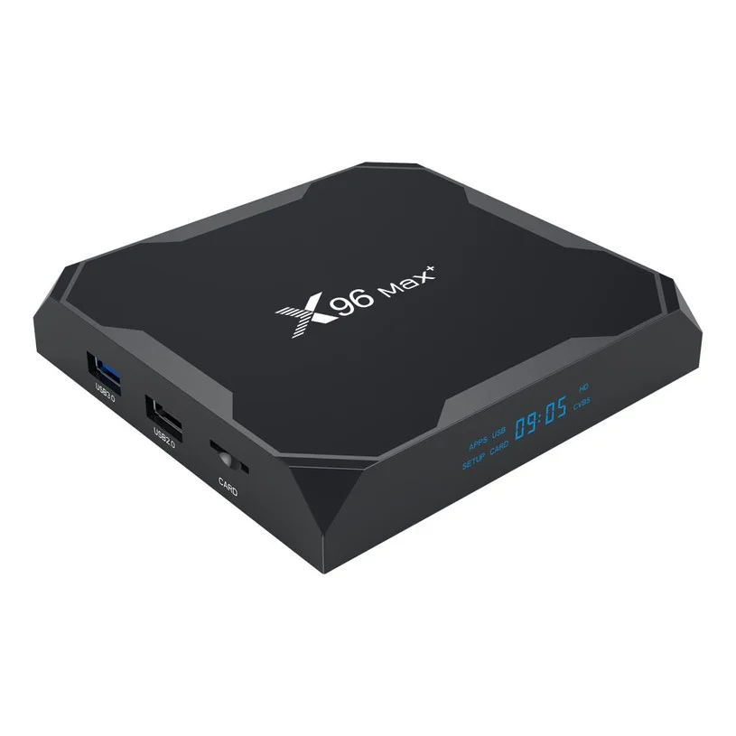 X96 MAX Plus 4GB/64GB Amlogic S905x3 Android 9.0 8K Video Decode TV Box 2.4G+5.8G WiFi Bluetooth 1000Mbps LAN USB3.0 Youtube Netflix Supported Google Play - Black