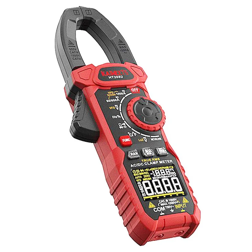 KAIWEETS HT208D Inrush Clamp Meter - 1000A AC/DC, TRMS 6000 Counts, NCV Sensor, GFCI Tester