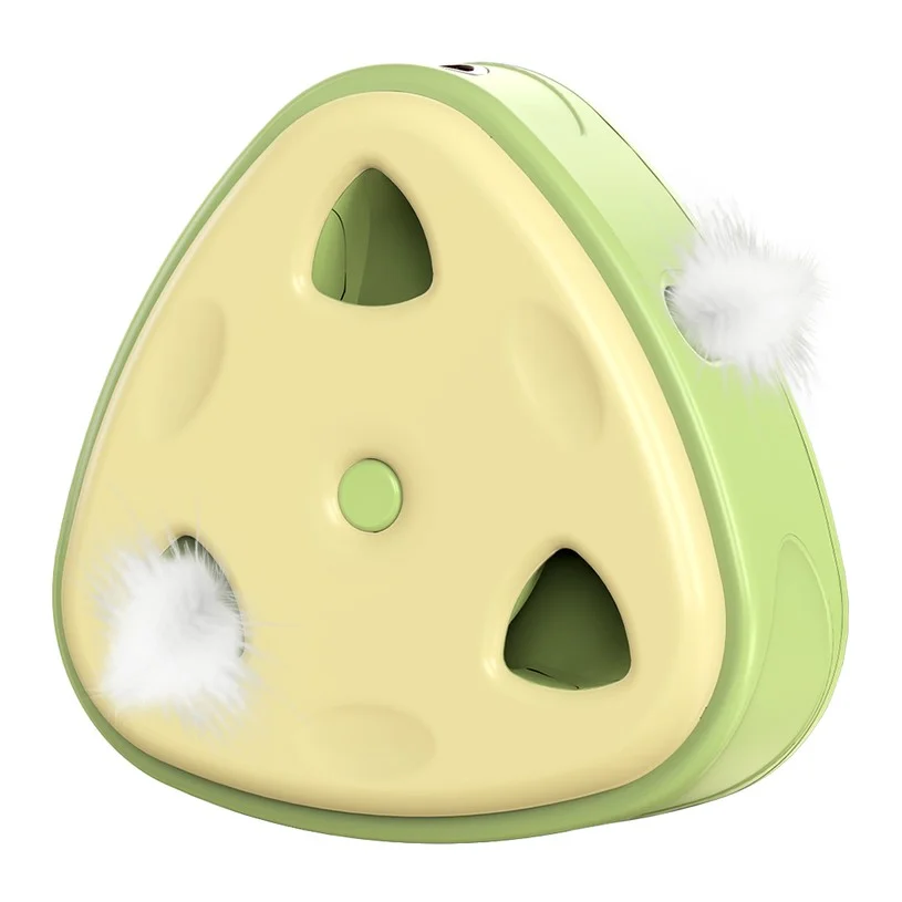 Fluffee Cheese Shape Automatic Interactive Cat Toy, Battery Type