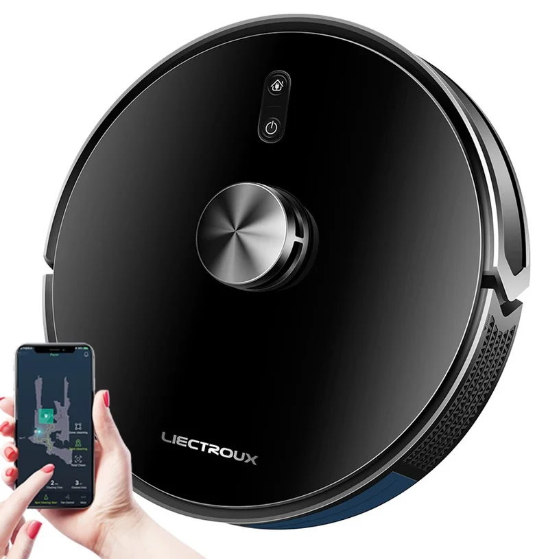 Liectroux X6 Robot Vacuum Cleaner, 6500Pa Suction, LDS Laser Navigation, 235ml Water Tank, 400ml Dustbin, 5 Maps Saved, 2600mAh Battery, App/Voice Control