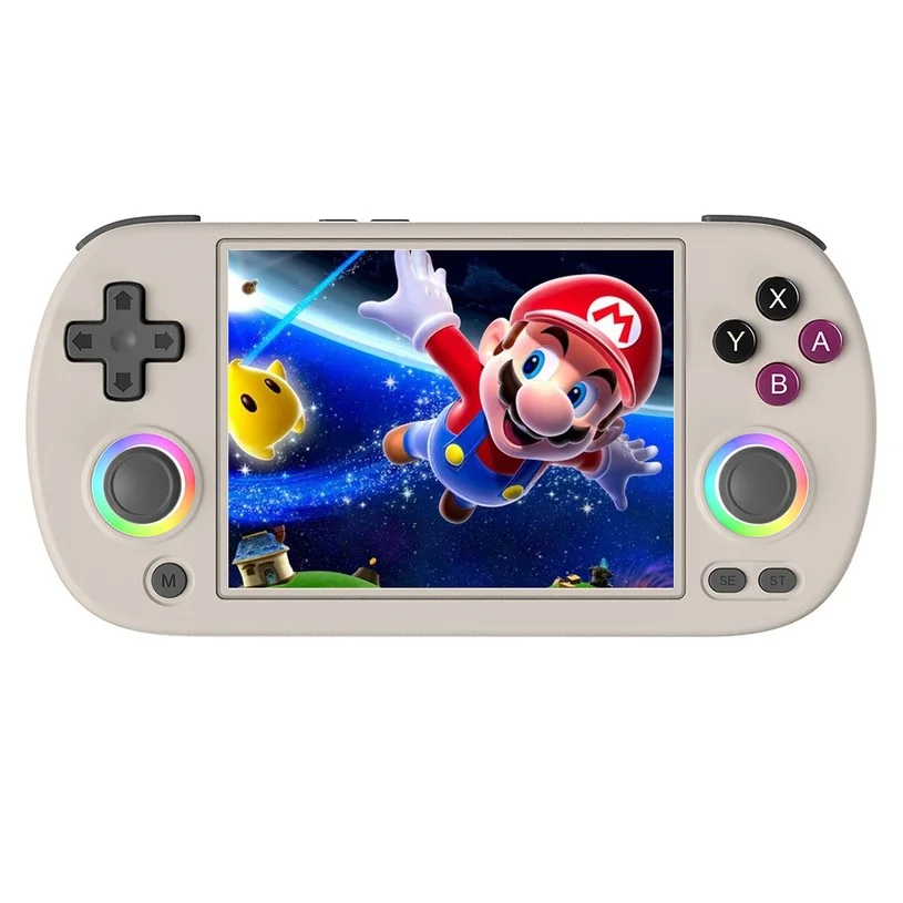 ANBERNIC RG40XX H Retro Game Console with RGB Light, 32GB TF Card, LPDDR4 1GB, 640*480P IPS Screen, 3200mAh Battery for 6 Hours Autonomy, Linux OS, 5G Wifi Bluetooth, Moonlight Streaming - Grey