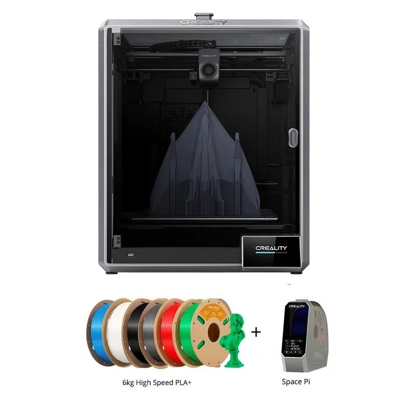 Creality K1 Max 3D Printer + Space Pi Dryer + 6kg ERYONE High Speed PLA+ Filament (1kg Green+ 1kg Black+ 1kg Red+ 1kg Gray+ 1kg Blue+ 1kg Ivory White)