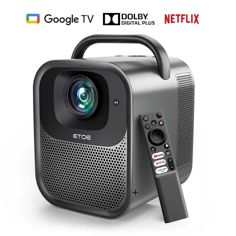 [Upgraded Edition] ETOE Seal Pro 1300 ANSI 1080P Projector – Netflix & Google TV Certified, Dolby Audio, Auto Focus, 2 x 10W Speaker
