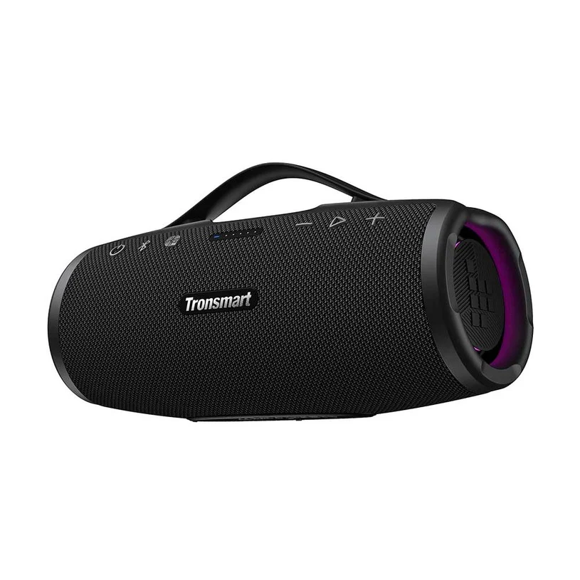 Tronsmart Mirtune S100 Portable Outdoor Speaker, Customizable EQ, 50W Output, 20 Hours of Playtime, IPX7 Waterproof, Retractable Handle - Black