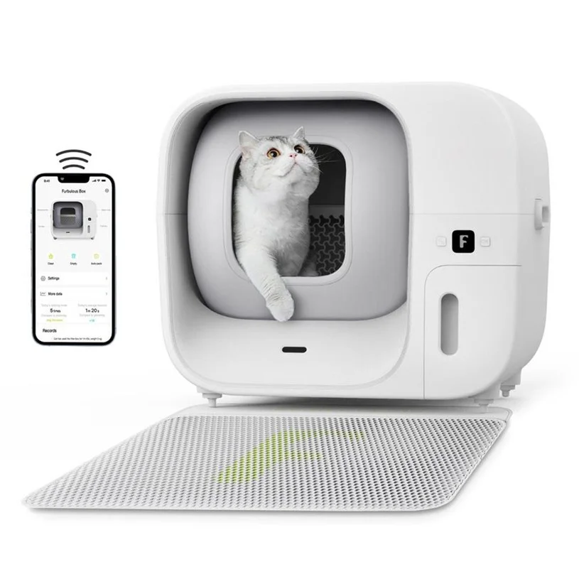 Refurbished Furbulous Auto-Pack & Seal Cat Litter Box, Self Cleaning & Refilling, Huge Capacity, Smart App, Quiet Operation