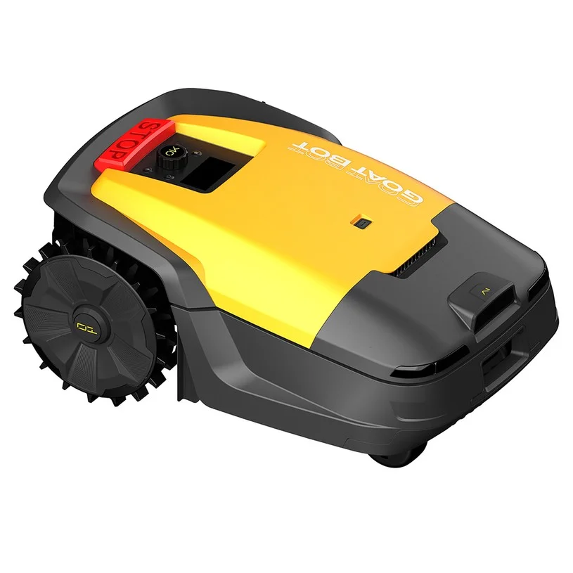 Goat Bot Unicut H1 Robotic Lawn Mower Wire Free up to 1500m² Large Area, No Boundary wire, RTK+VSLAM for Precise Mapping, AI Obstacle Avoidance, APP Control, Hedgehog Protection Lawn Robot, IPX6 Waterproof - Yellow