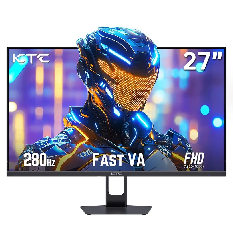 KTC H27E22P Gaming Monitor, 27 inch 1920*1080 FHD FAST VA Panel, 4000:1 Contrast Ratio, 280Hz 240Hz High Refresh, 1ms GTG Response Time, FreeSync & G-Sync, HDR10, Low Blue Light & Flicker-Free, 2*HDMI 2.0, 1*DP 1.4, 1*USB 2.0, 1*Earphone