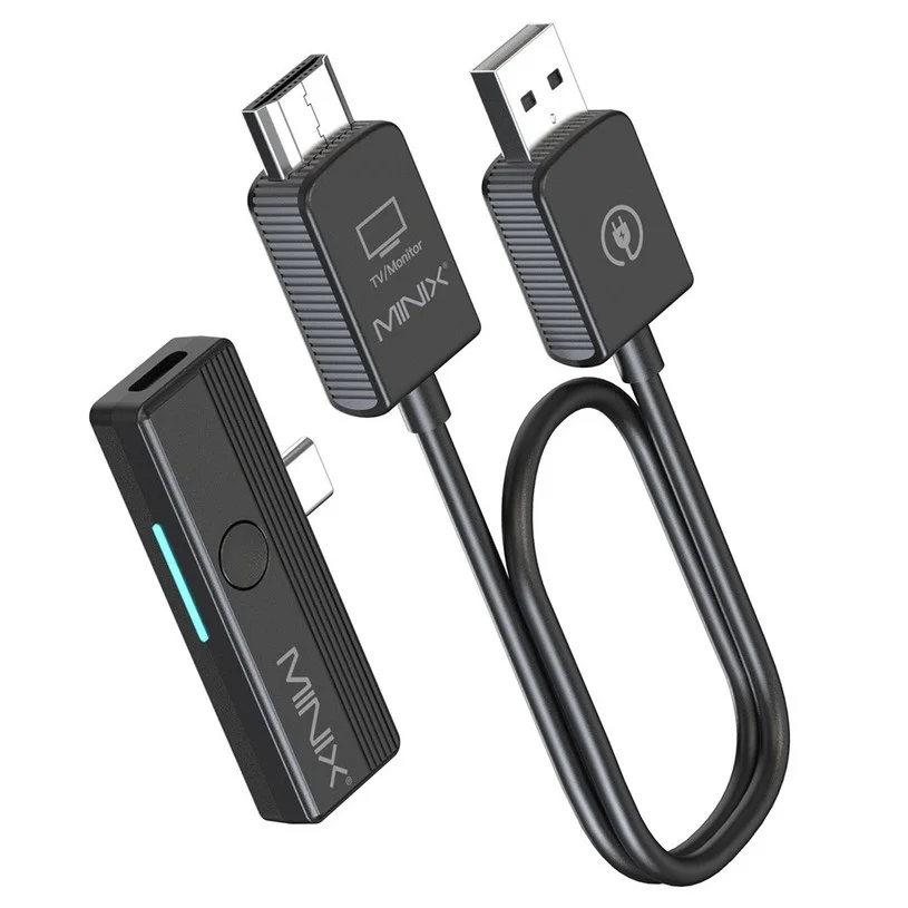 MINIX C1 Plus USB-C to HDMI Wireless Dongle, 165ft/50m Transmission, Plug and Play