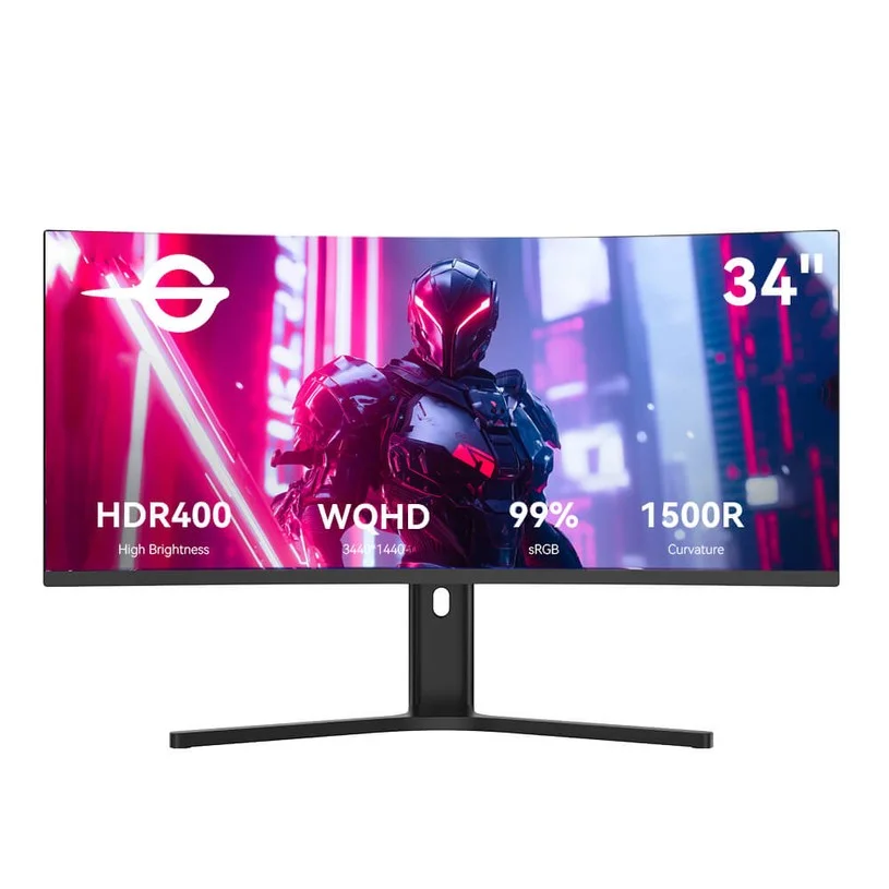 TITAN ARMY C34A1R 1500R Curved Gaming Monitor, 34 inch 3440*1440 VA Panel, 165Hz Refresh Rate, 4000:1 Contrast Ratio, 1ms MPRT, FreeSync & G-Sync, HDR400, Low Blue Light & Flicker Free, Game+ Assist, PIP/PBP Display, Support VESA Mount
