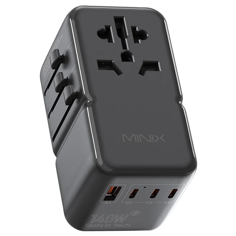 MINIX TP140 140W Universal Travel Adapter, 3*USB-C, 1*USB-A