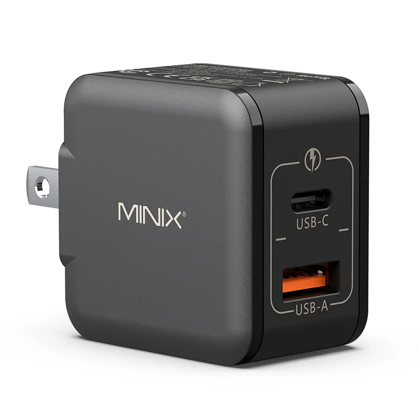 MINIX P1 Mini 33W Adapter Universal Dual Port Charger, 1*USB-A, 1*USB-C