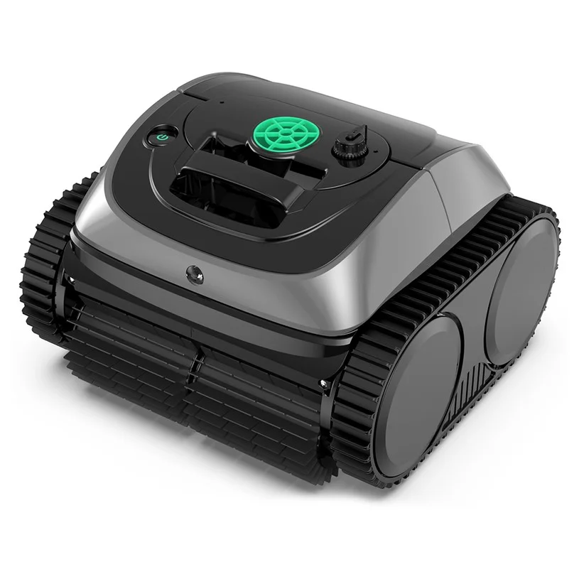 WYBOT C1 Cordless Robotic Pool Cleaner, 150min Runtime, Wall Climbing, Intelligent Route Planning, APP Control, for Pools up to 1,615 Sq.ft, Gray-green