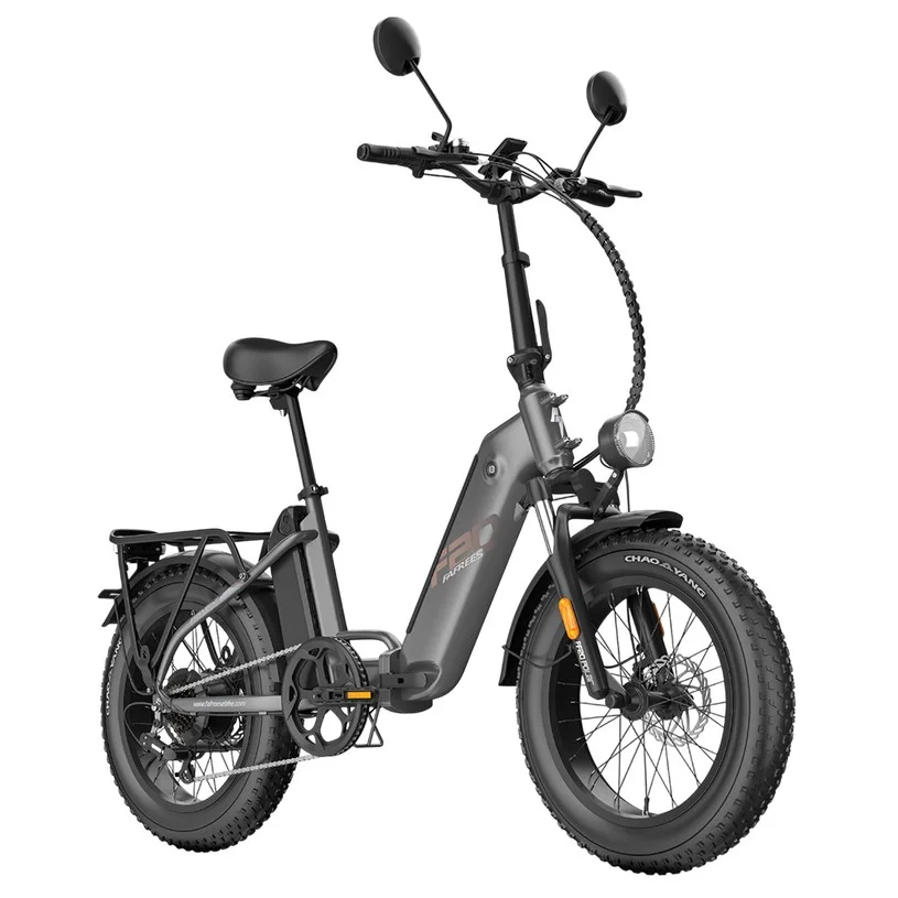Fafrees FF20 Polar Electric Bike, 500W Motor, 48V 24Ah Dual Batteries, 20*4.0 inch Tires, 45km/h Max Speed, 150km Max Range, Mechanical Disc Brakes, Front Spring Fork, Shimano 7-speed - Gunmetal Black