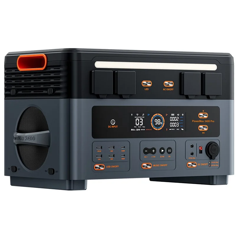 Blackview Oscal PowerMax 2400 Pro Portable Power Station, 2016Wh 2400W Outdoor Generator, 3500+ Cycles LiFePO4, Dual Speakers, 1.2H Fast Charge, Smart APP