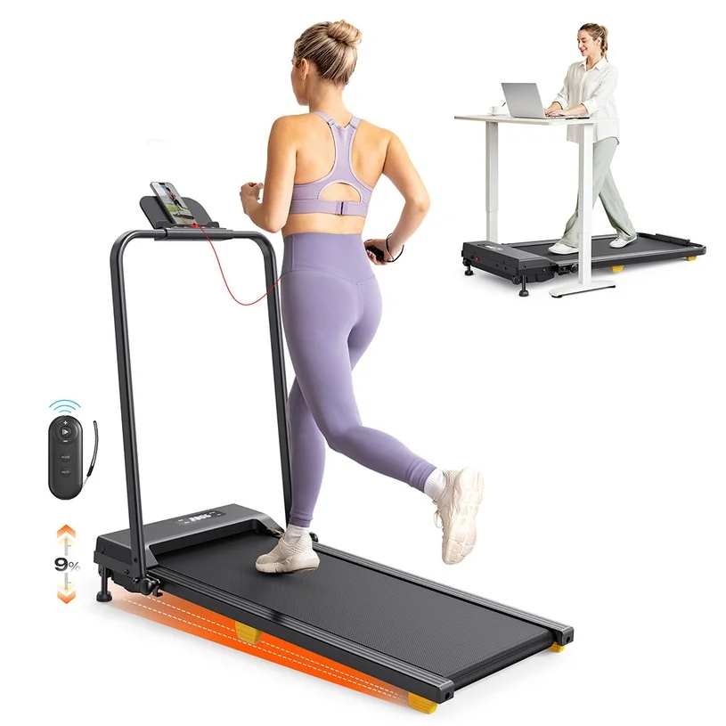 SYSURO S1L MIX Walking Pad Treadmill, 2.5HP Motor, 0.6-6.2MPH Speed, HIIT Mode, 9% Incline, 5-Layer Running Belt, <45dB Quiet, Foldable