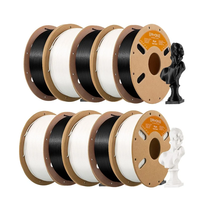10kg ERYONE High Speed PLA+ Filament - 5kg Ivory White/ Black