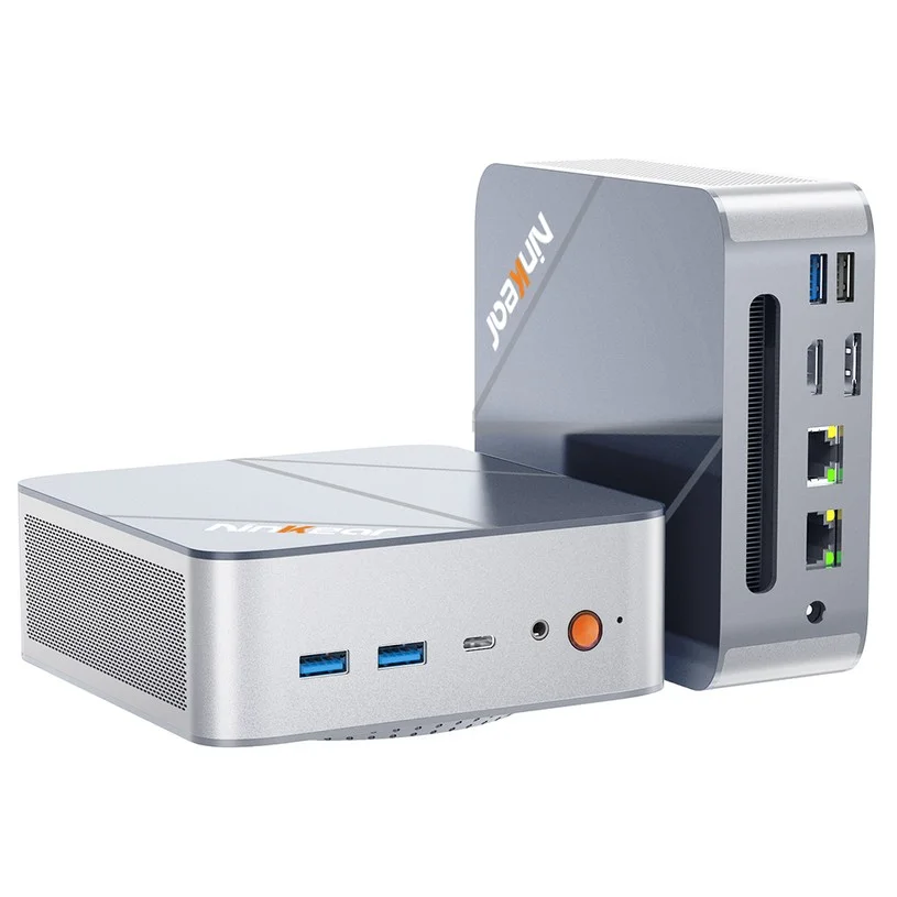 Ninkear M8 Mini PC, AMD Ryzen 7 8745HS 8 Cores Max 4.9GHz, 32GB DDR5 RAM 1TB SSD, DP(8K) + HDMI(4K) + Type-C(4K) Triple Display, WiFi 6 Bluetooth 5.2, 3.*USB3.2, 1*USB2.0, 2*2.5G RJ45, 1*Headphone Jack