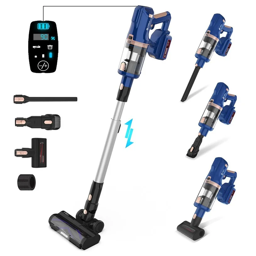 UMLO V11 Cordless Stick Vacuum, 300W Brushless Motor, 30kPa Max Suction, 60min Runtime, LED Display, 0.8L Dustbin, Wall-Mount