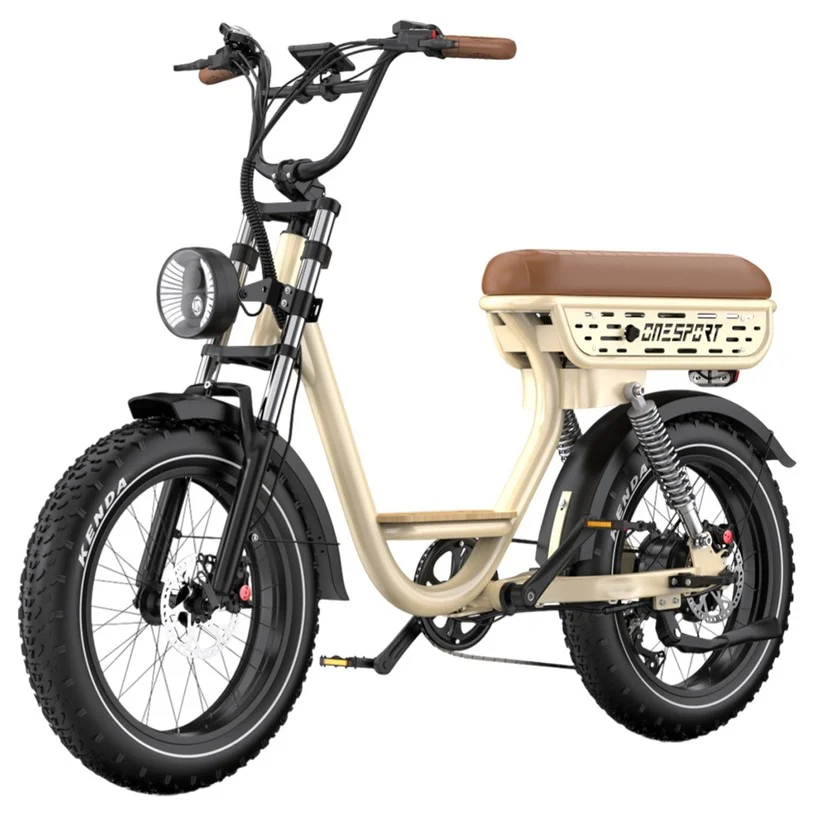 Onesport W77 Electric Bike, 500W Motor, 48V 18Ah Battery, 20*4 inch Tires, 25km/h Max Speed, 90km Range, Hydraulic Brake, Dual Suspension, Shimano 7-speed