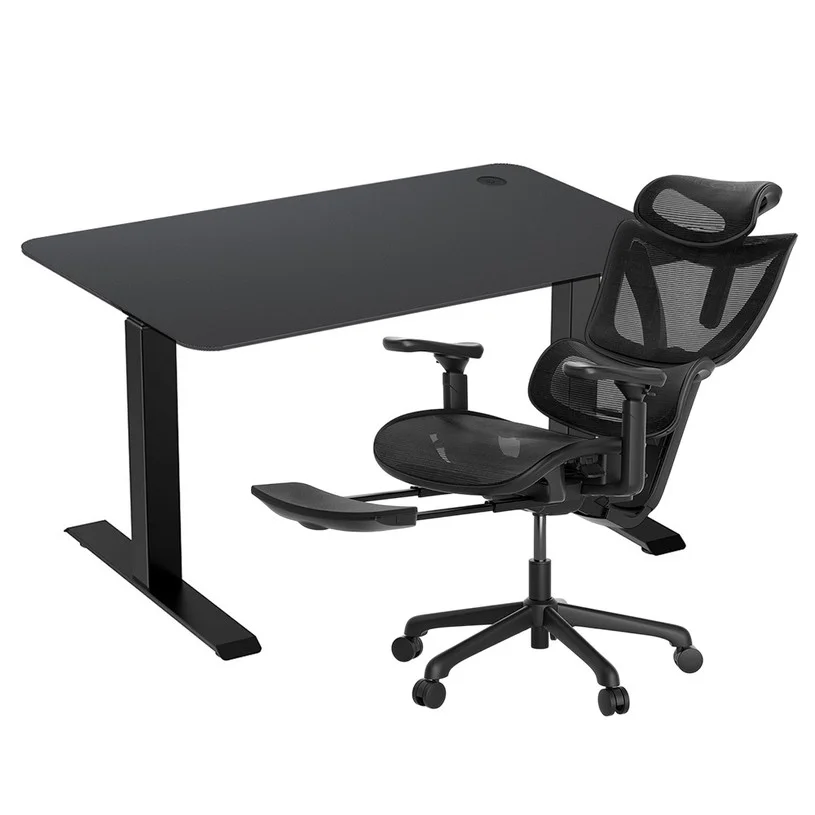 ACGAM JSZ-3 Black Desk Frame + Black Desktop + CG-5245M Ergonomic Office Chair