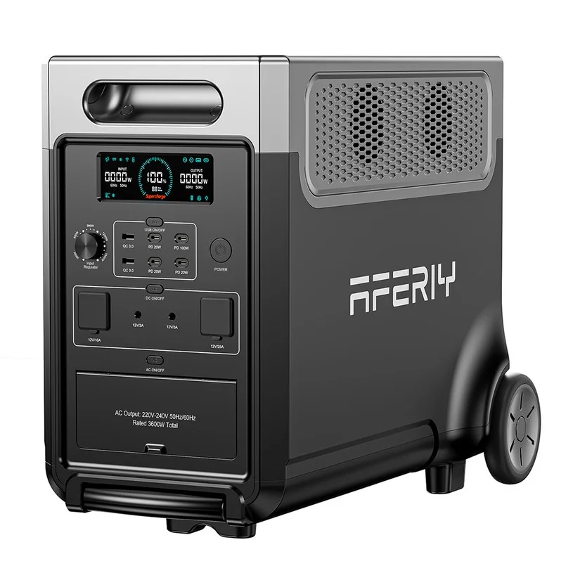 AFERIY P310  Portable Power Station 3600W 3840Wh, Expandable Capacity Outdoor Generator, 1.5H Full Charge, 4000+ Cycles LiFePO4 Battery - Gray
