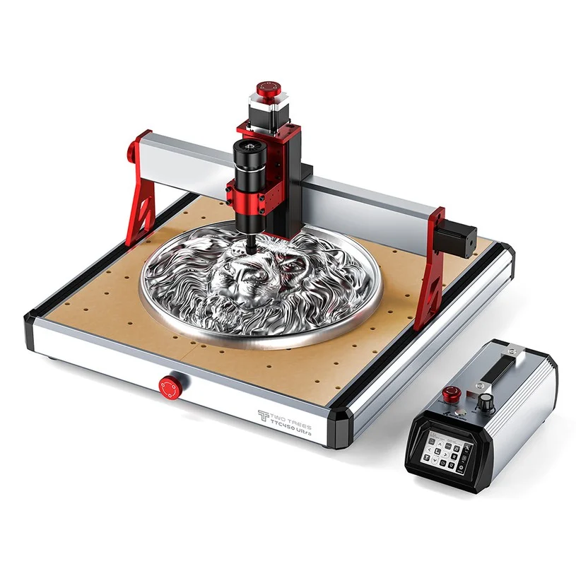 TWO TREES TTC450 Ultra CNC Router Machine, 500W Spindle, Dual CNC & Laser Modes, 0.05mm High Precision, 3.5" IPS Touch Screen, 460x460x100mm Working Area, Compatible with Metal/Acrylic/Wood