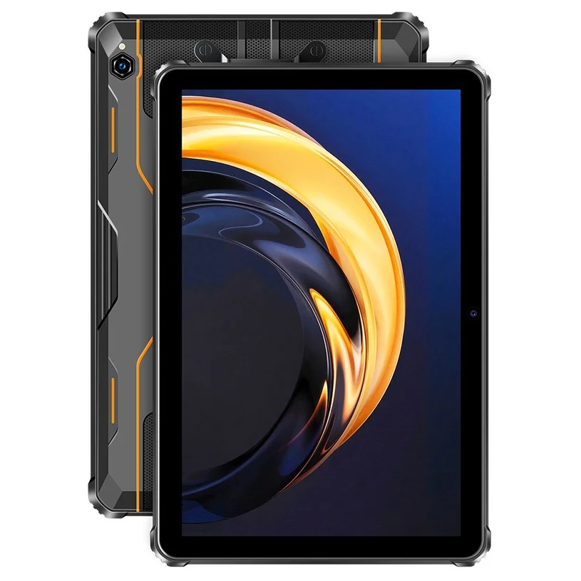 OUKITEL RT9 Rugged Tablet, 10.1 inch 1280*800 IPS Screen, Unisoc T606 8 Cores, Android 14, 6GB RAM 256GB ROM, 11000mAh Battery, 16MP+16MP Cameras, 2.4G/5G WiFi Bluetooth 5.0, GPS/Galileo/GLONASS/BDS, Dual SIM 4G LTE, Reverse Charge - Orange