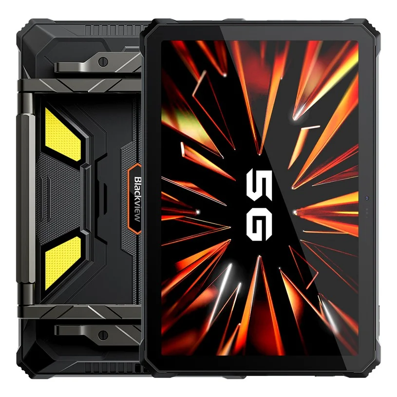 Blackview Active 12 Pro 5G Projector AI Rugged Tablet, 200LM 120 inch 1080P Projection, Android 15, 11 inch 1920*1200 IPS Screen, MT6878 8 Cores, 16GB + 32GB Expansion RAM 1TB ROM, 30000mAh Battery, 120W Fast Charging, 50MP+108MP Camera, WiFi 6E