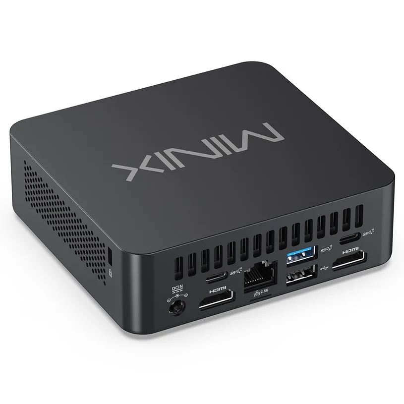 MINIX NUC 150 Mini PC, Intel N150 4 Cores Max 3.6GHz, 16GB RAM 512GB SSD, 2*HDMI+1*Type-C Triple Screens Display, WiFi 6 Bluetooth 5.0, 3*USB-A 3.2 Gen2, 1*USB-C 3.2 Gen2 (Data), 1*USB-A 2.0, 1*RJ45, 1*Audio Jack - EU/UK/US Plug