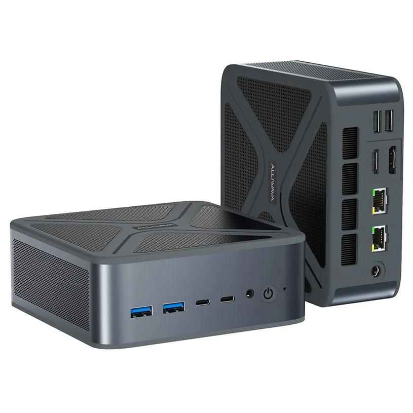 ALLIWAVA GH8 Gaming Mini PC, AMD Ryzen 9 8945HS 8 Cores Max 5.2GHz, 32GB RAM 1TB SSD, HDMI+DP+USB4+USB-C Quad Display, WiFi 6E Bluetooth 5.2, 2*USB3.0, 2*USB2.0, 2*2.5G RJ45, 1*Audio Jack