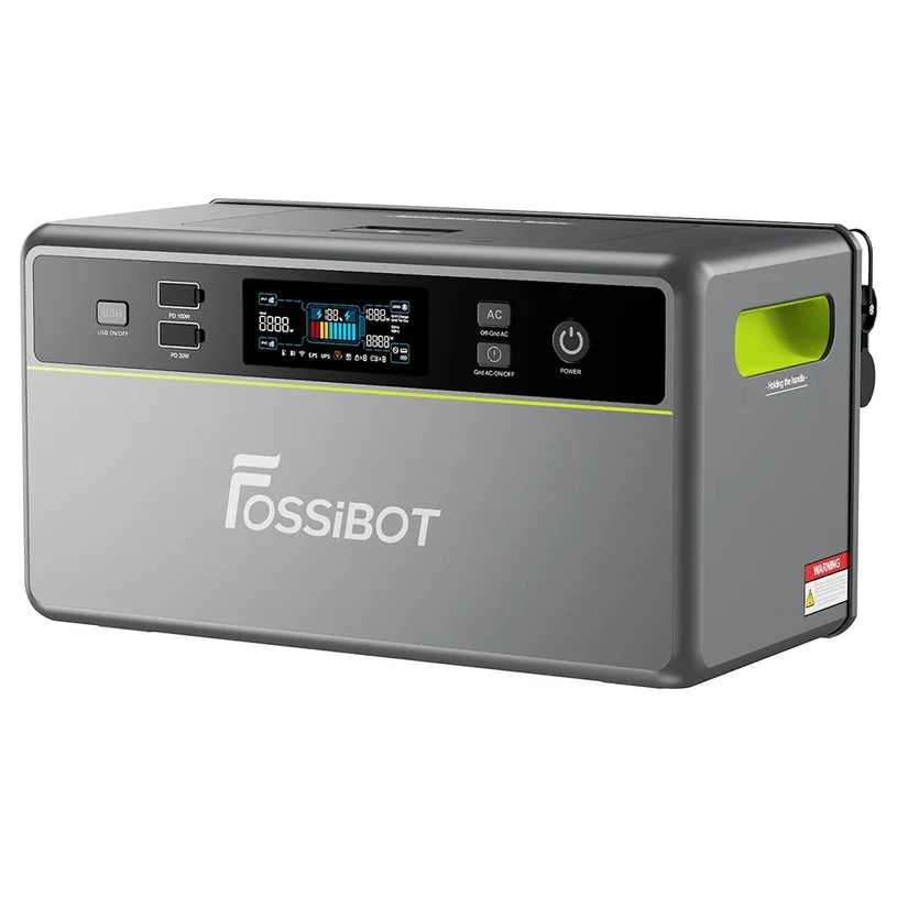 FOSSiBOT FBP1200 Portable Power Station, 1958Wh LiFePO4 (Expandable to 9790Wh), 1200W Off-Grid Output, AI HEMS with Smart Scheduling & Peak Shaving, Silent Fan-Free Cooling, IP65