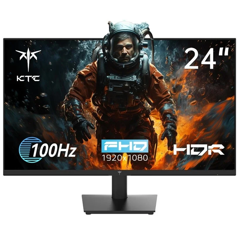 Like New - KTC H24V13 23.8-inch Gaming Monitor, 1920x1080 16:9 100Hz High Refresh Rate VA Panel, 4000:1 Contrast Ratio, 104% sRGB HDR10 16ms Response Time, Low Blue Light, FreeSync & G-Sync Compatible, HDMI VGA Audio Out, VESA Wall Mount