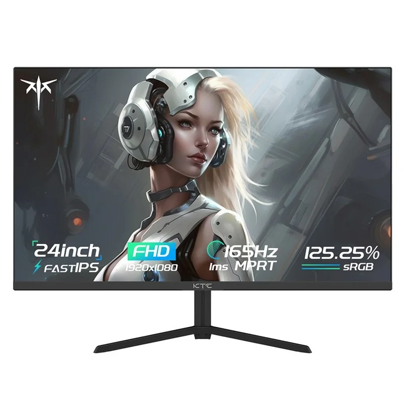 Like New - KTC H24T09P Gaming Monitor, 24 Inch 1920x1080 16:9 FHD 165Hz ELED Fast IPS Panel Screen, HDR10 1ms MPRT Response Time Low-blue Compatible with FreeSync G-Sync, 2xHDMI2.0 2xDP1.2 Audio VESA Displayer