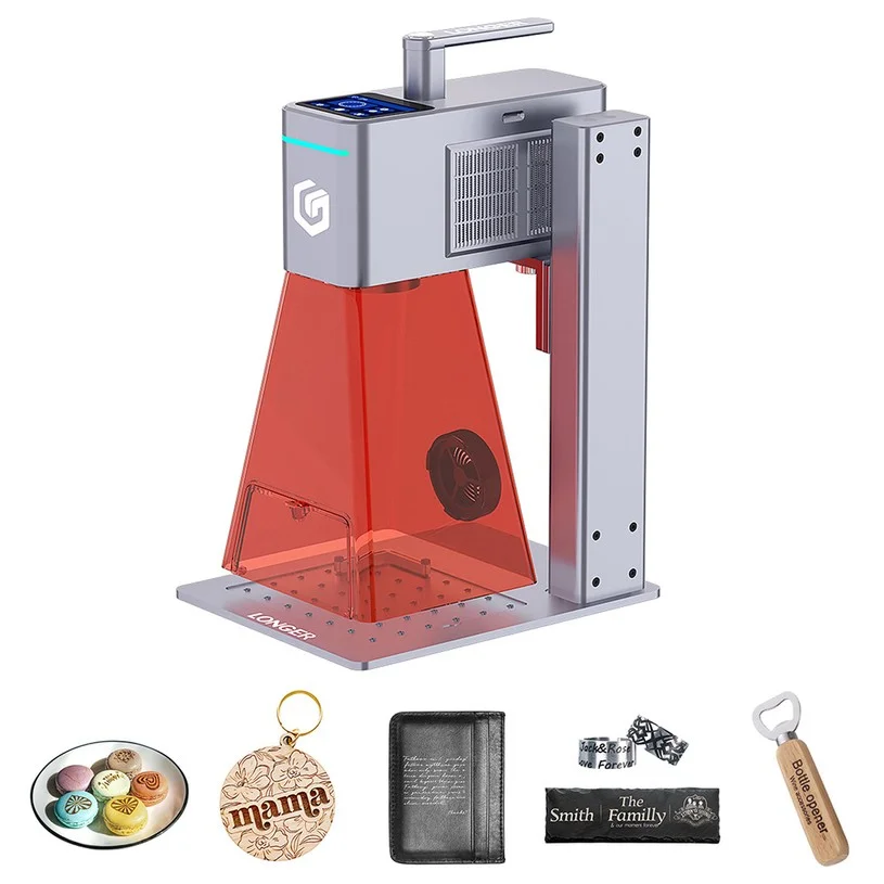 LONGER Nano Duo AI Laser Engraver, 20W Blue Diode + 2W IR Laser, 300×300mm Work Area, 10000mm/s Speed, 0.00199mm Precision, Dual-Axis Extension, 16MP AI Camera, Smart Vertical Cutting, 3D Embossing, Compatible with Wood/Metal/Acrylic/Leather