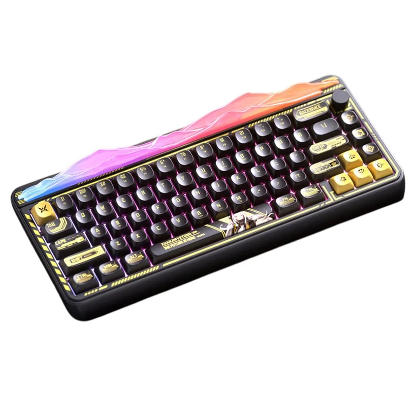 LEOBOG Hi65 Tri-Mode Wireless Mechanical Keyboard, 65% Layout, Gasket Mount, Hot-Swappable Jasper Linear Switch, PBT Dye-Sublimation Keycaps, RGB Backlight, 4000mAh Battery, Type-C/2.4G/Bluetooth - Black