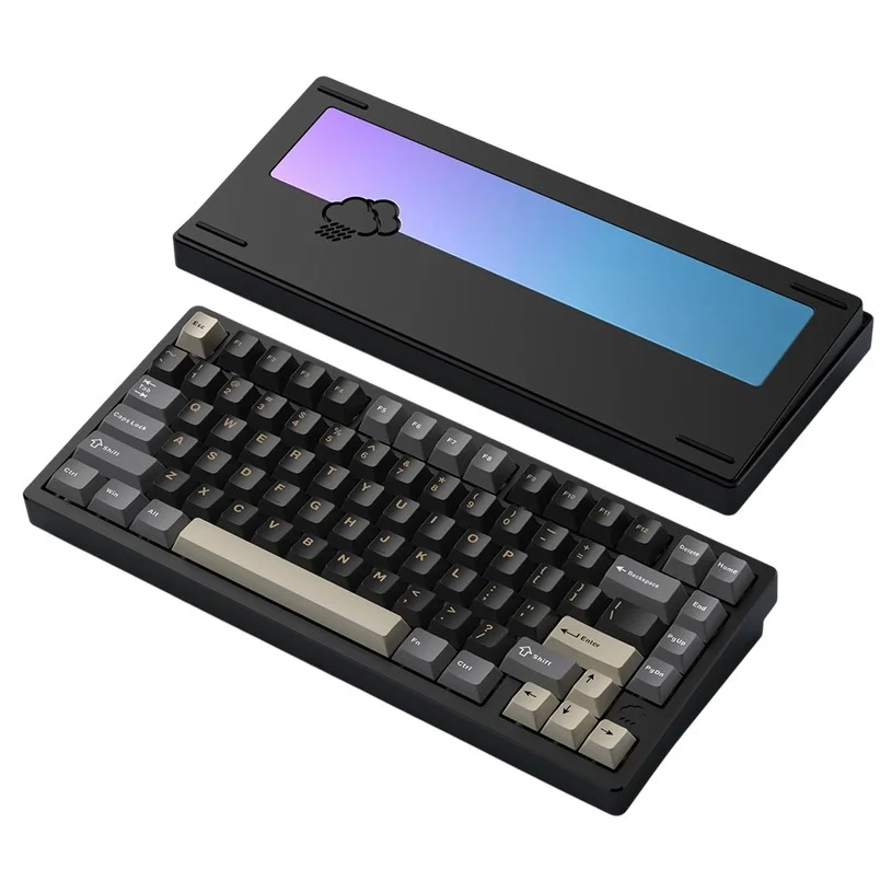 WOBKEY Rainy75 Tri-Mode Wireless Mechanical Keyboard, CNC 6063 Aluminum, 75% Layout, Gasket Mount, RGB Backlit, Hot-Swappable, 3500mAh Battery