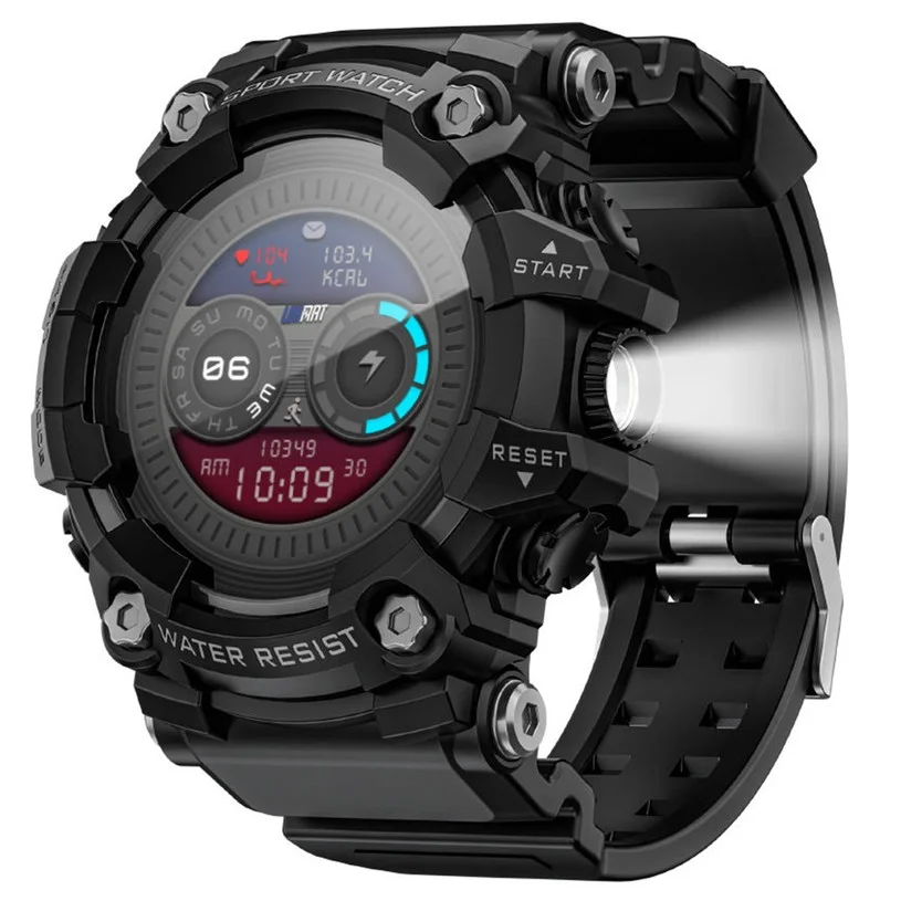 LOKMAT ATTACK GT Smart Watch, 1.32-inch HD Full-Touch Display 360×360, IP68 Waterproof Rugged Outdoor Design, 100+ Sports Modes, Bluetooth Calling, Heart Rate & Sleep Monitoring, 15-Day Battery Life -  Black