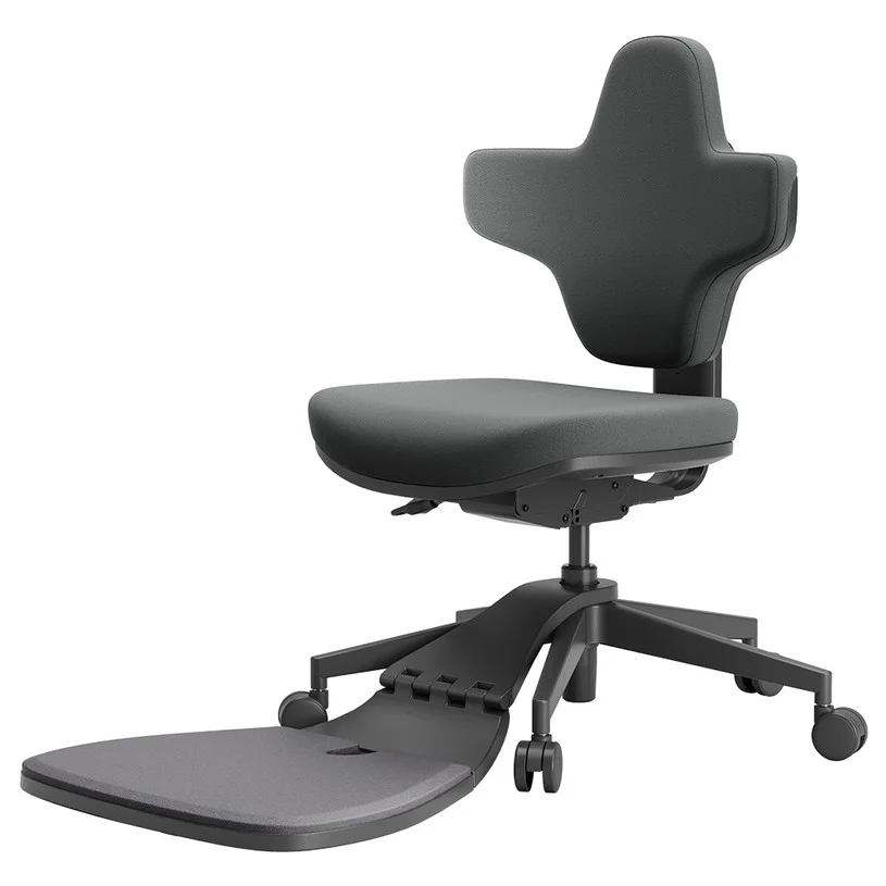 NEWTRAL MT-M Standing-Mate Ergonomic Standing Desk Chair, 5-in-1 Adaptive Seating, 167° Flip Backrest, Adjustable Seat Height 46-57cm, Seat Depth 38-44cm, Armless Design, Fully Adjustable Ergonomics, 150kg Load Capacity - Dark Gray
