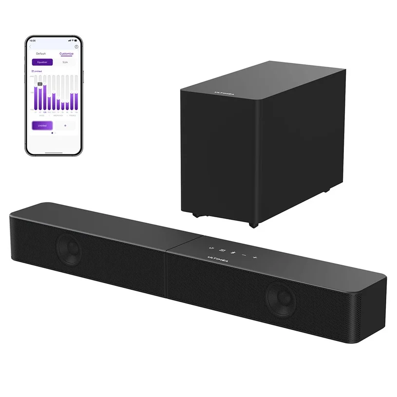ULTIMEA Poseidon R3T 2.1ch Soundbar Subwoofer Speaker Kit, 240W Peak Power, Wireless Subwoofer, VoiceMX Dialogue Enhancement, APP Control, 10-Band Equalizer, 121 Preset EQ Settings, HDMI ARC/eARC, Bluetooth 6.0