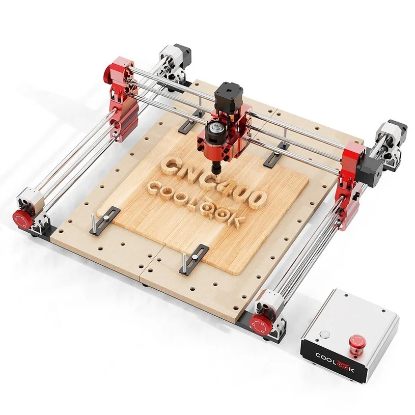 TWO TREES COOLOOK CNC400 CNC Milling Machine, 400×400×50mm Working Area, 8000RPM Spindle, 500mm/min Engraving Speed, 0.05mm Accuracy, XYZ Axis Structure, GRBL Open-Source Control System for MDF, Solid Wood & Carbon Fiber