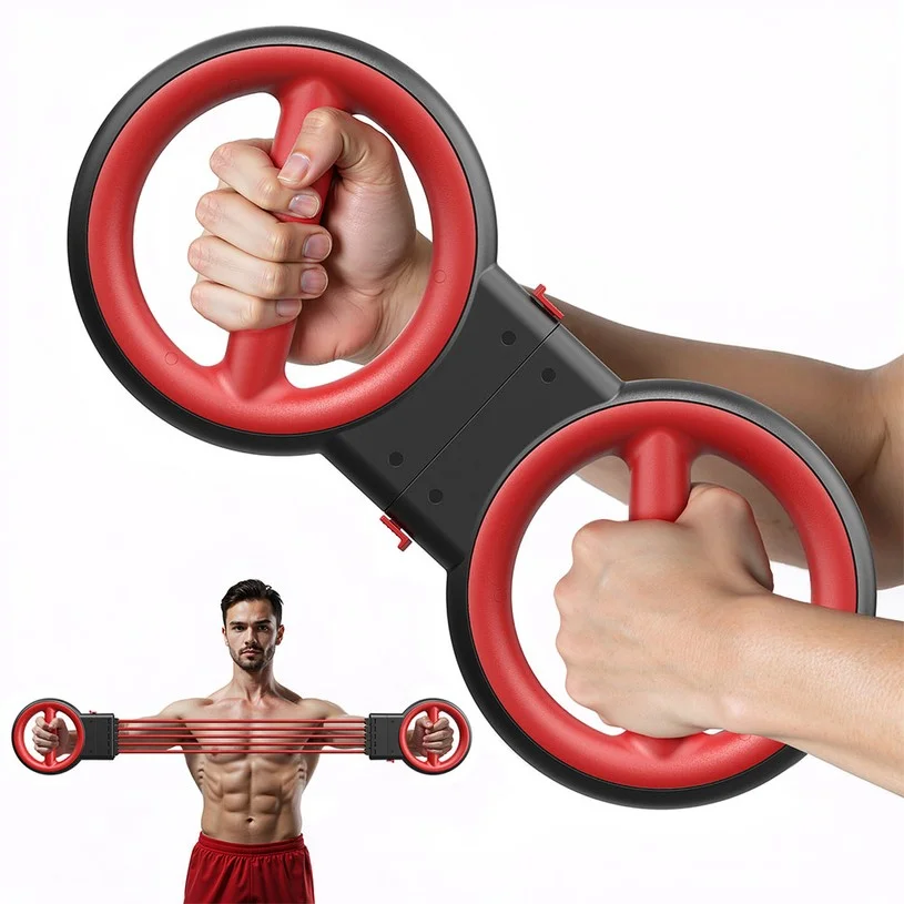 Akluer RL-2000A Multi-Functional Arm Trainer, 360° Rotational Full-Body Training, 0–8 Adjustable Resistance Levels, 5 Detachable Resistance Bands, 40–150 cm Stretch Range
