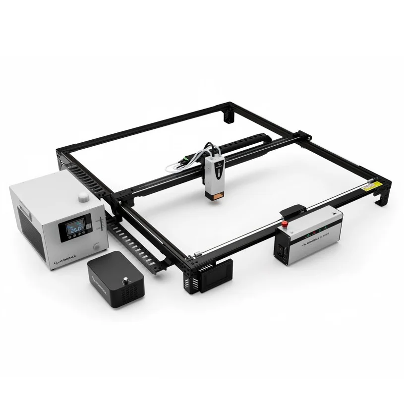 ATOMSTACK Glacier 120W Water-Cooled Diode Laser Engraver, 455nm Blue Laser, 0.15 × 0.15mm Laser Spot, 800 × 800mm Working Area, 20,000mm/min Speed, Turbo Mode, Offline Multi-Machine Control, AI Image Generation