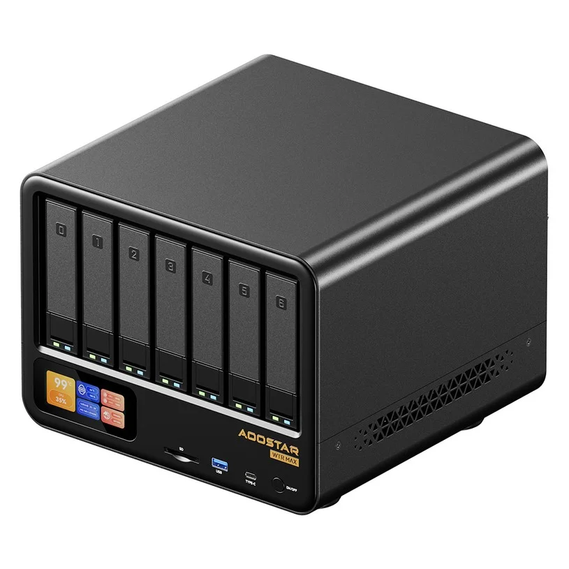 AOOSTAR WTR MAX NAS Mini PC Barebone (No RAM No SSD), Intel Core i5-1235U 10 Core Max 4.4GHz, 11-Bay Storage (6×3.5" HDD + 5×M.2 PCIe 3.0 SSD), HDMI+DP+USB4 Triple 4K Display, Dual 2.5G LAN + Dual 10GbE SFP+ Ports, OCuLink Expansion