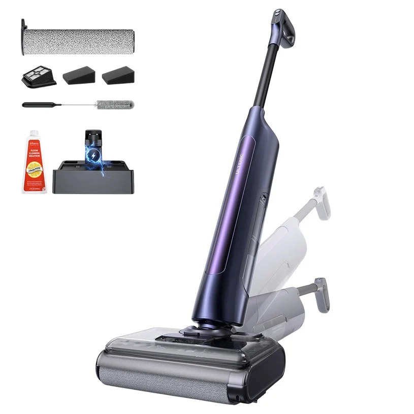 Ultenic AC1 tFlex Wet Dry Vacuum Cleaner, 180° Lay-Flat Reach, 60-Min Runtime, Self-Cleaning, Edge-to-Edge, 65dB Quiet, Dual Water Tanks