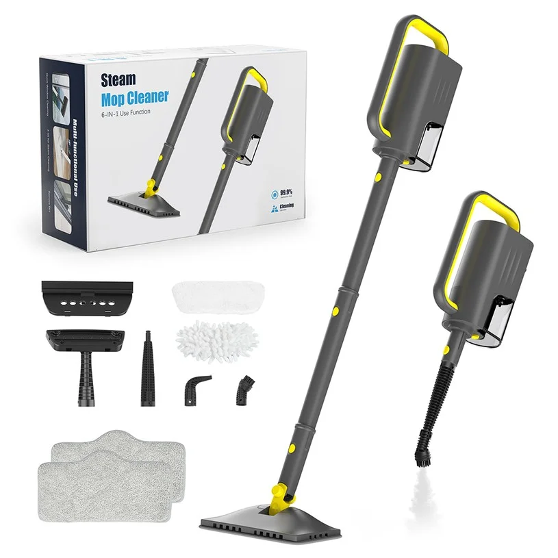 Teendow SC-05 Floor Steam Cleaner, 1300W Power, 15s Fast Heating, 300ml Water Tank, 30-Min Runtime, 2 Adjustable Steam Modes, 7m Power Cord, 180° Swivel Mop Head, 135° Vertical Rotation