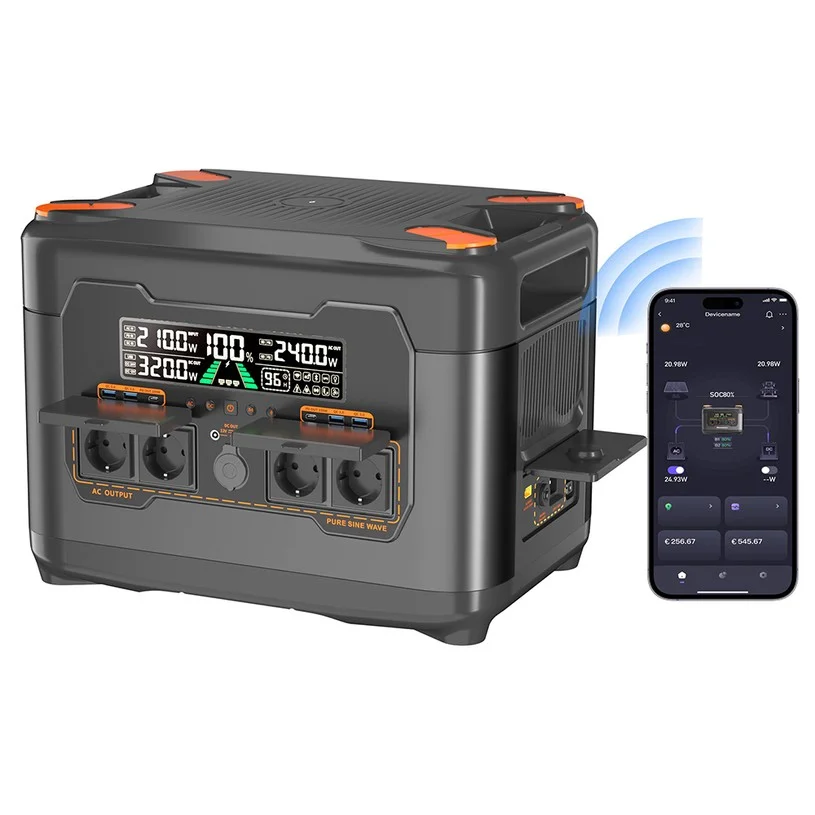 NEWSMY S2400 3000W Portable Power Station, 2047.5Wh LiFePO₄ Battery, 2000W AC Fast Charging, Solar Input, 4×AC, USB-C & DC Outputs, 10ms UPS Backup for Home Backup, Camping & Off-Grid
