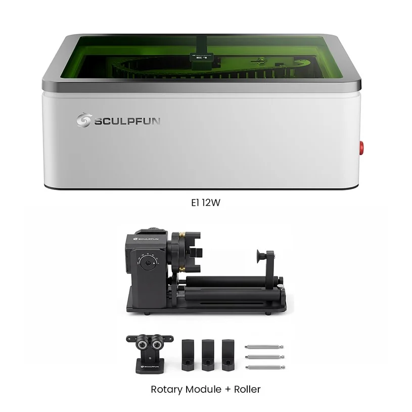 SCULPFUN E1 12W Laser Engraver + Rotary Kit