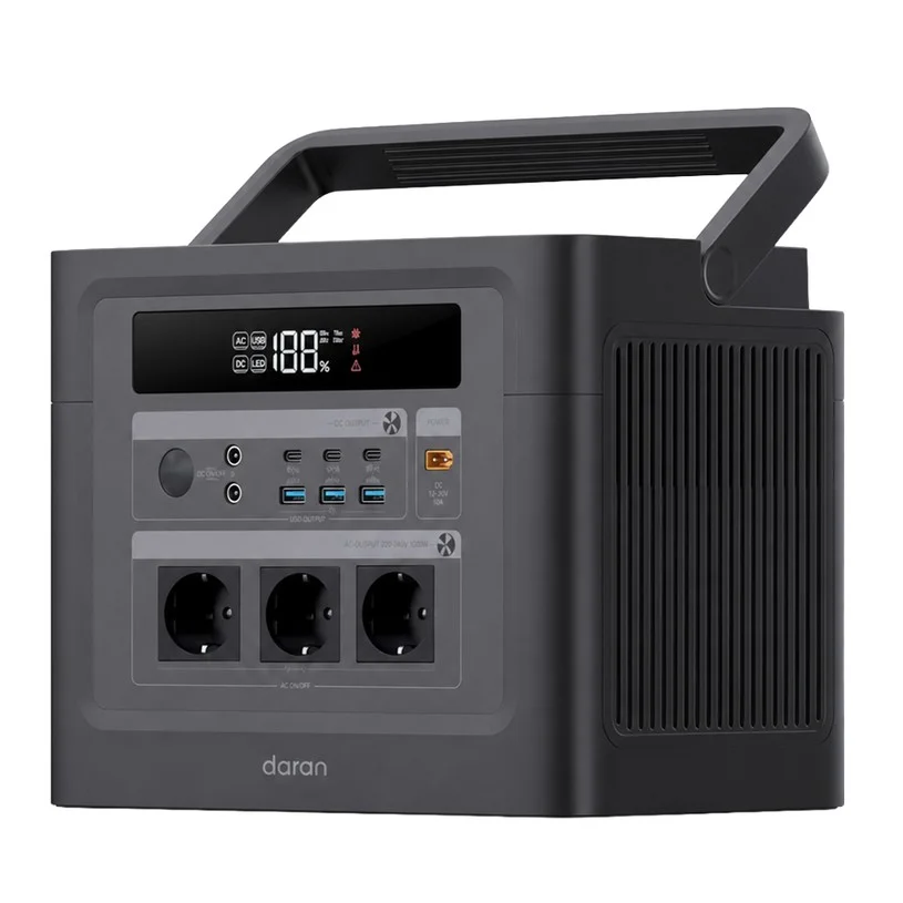 DaranEner Cubus 1500 Pro Portable Power Station, 1152Wh LiFePO4 Battery, 1500W AC Output, 1800W Surge Power, 13 Ports, 3500+ Cycles, 100W USB-C PD, for Camping, RV & Home Backup