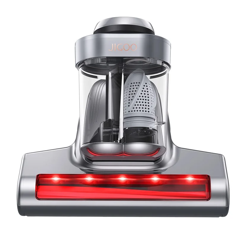 Refurbished JIGOO J300 Pro Smart Mattress Vacuum Cleaner, 550W, 48000RPM Tapping, 14KPa Suction, Dual-Cup Filtration, UV Sterilization, 60°C Hot Air, 0.5L Dust Cup, Dust Mite Detection