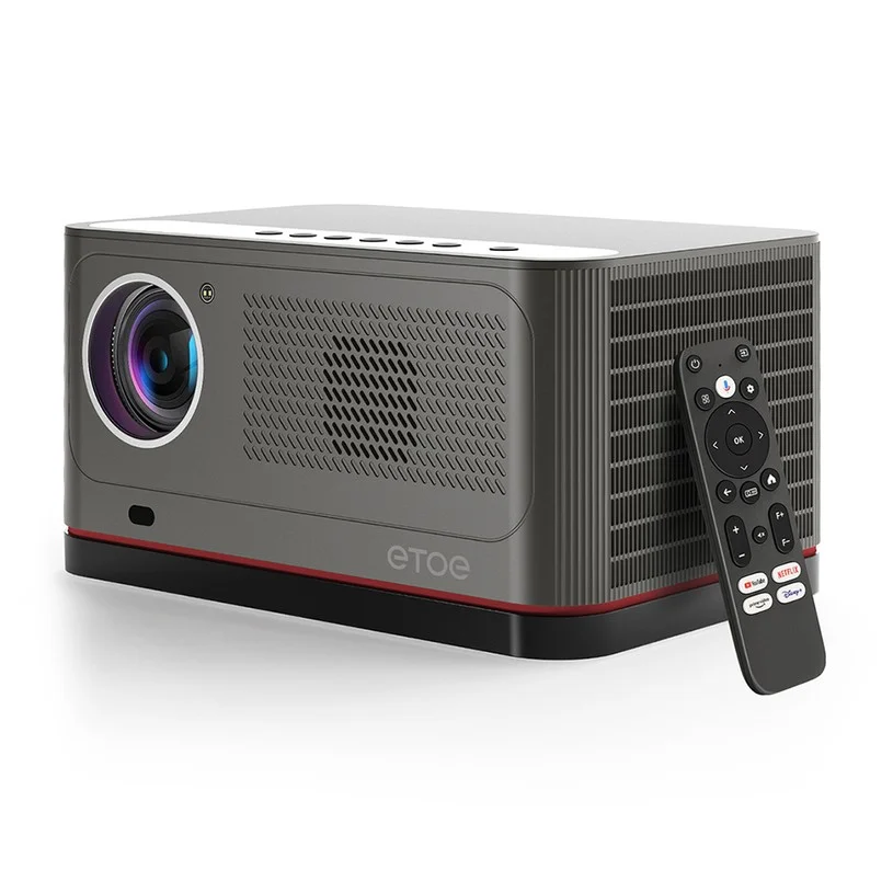 Refurbished ETOE Whale Pro 1800 ANSI Projector, Native 1080P, 4K Decoding, WideVine L1, Auto Focus & Auto Keystone Correction, 2*10W Stereo Speakers, Dual-Band Wi-Fi